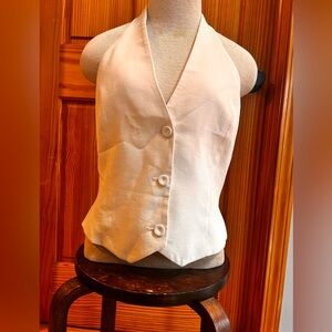 Mango Cream Button-Up Halter Vest